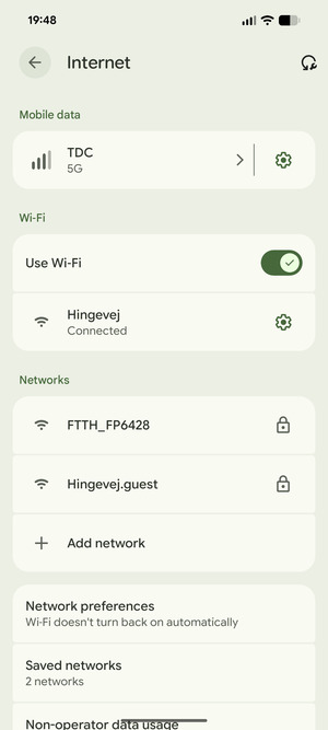 You are now connected to the Wi-Fi network