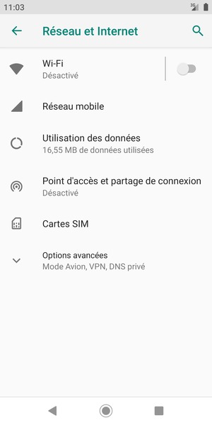 Sélectionnez Réseau mobile