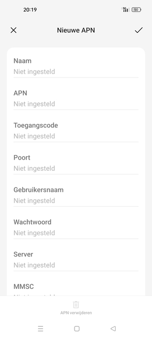 Voer mms-gegevens in