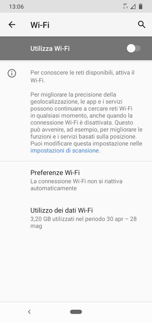 Attiva Utilizza Wi-Fi