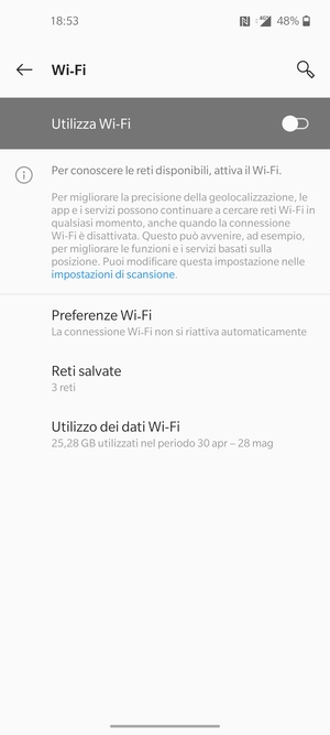 Attiva Utilizza Wi-Fi