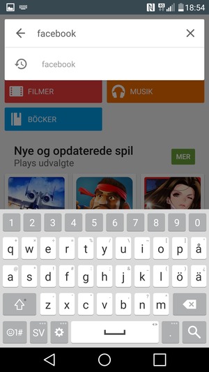 Ange app-namnet och välj Sök