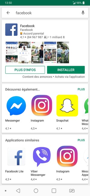 Sélectionnez l'appli