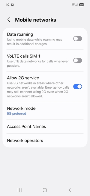 Select Access Point Names