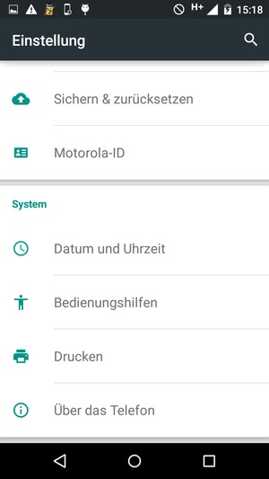Scrollen Sie und wählen Sie Über das Telefon