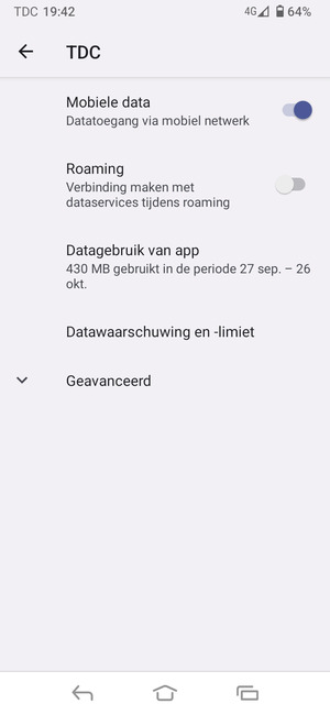 Om van netwerk te wisselen in geval van netwerkproblemen, selecteert u Geavanceerd