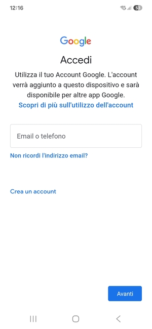 Inserisci il tuo indirizzo Gmail e seleziona Avanti