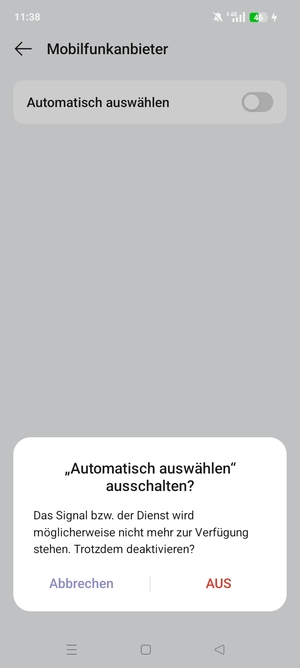 Wählen Sie AUS