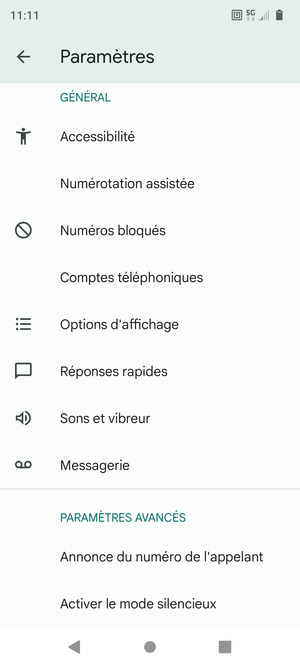 Faites défiler et sélectionnez Messagerie