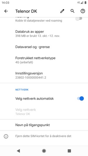 Velg Navn på tilgangspunkt
