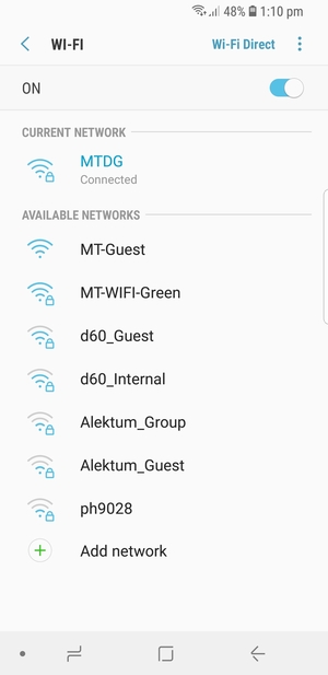 You are now connected to the Wi-Fi network