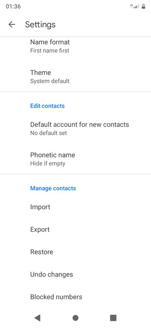 Scroll to and select Import