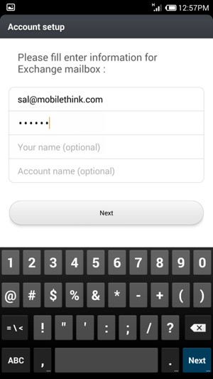 Give your account a name and enter your name. Select Next