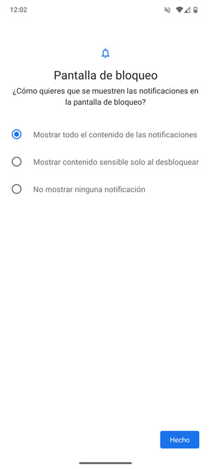 Seleccione la opción deseada y seleccione Listo