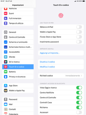 Il tuo iPad è ora protetto da un blocco schermo