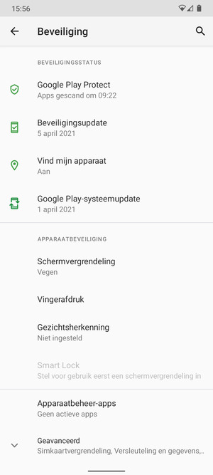 Selecteer Schermvergrendeling