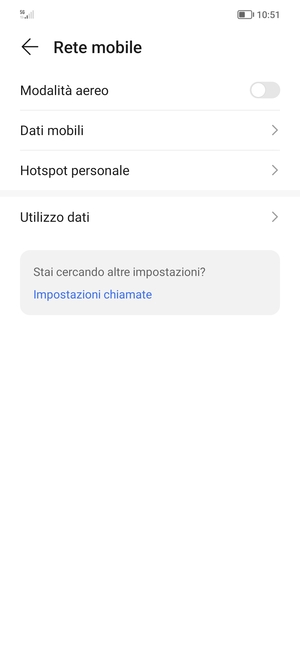 Seleziona Dati mobili