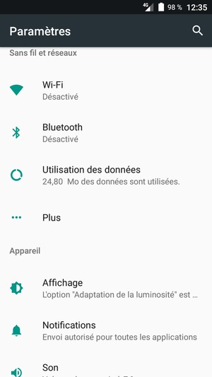 Sélectionnez Plus