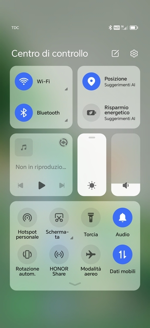 Scorri nuovamente verso il basso il menu in alto