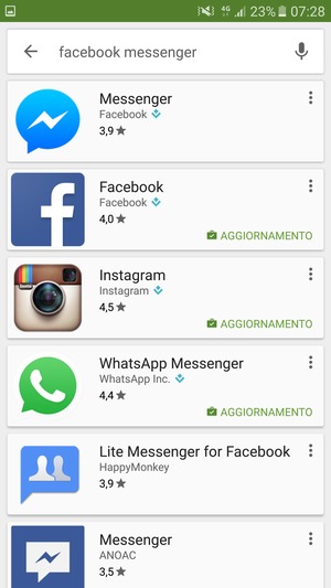 Seleziona l'applicazione