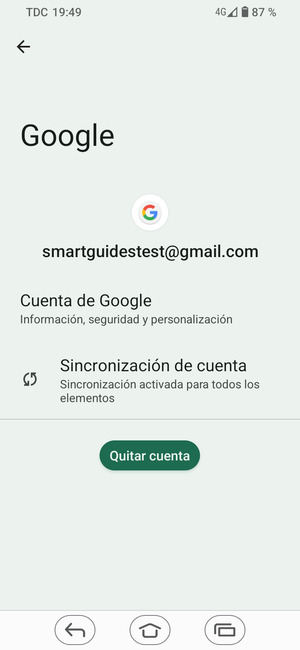 Seleccione Sincronización de cuenta