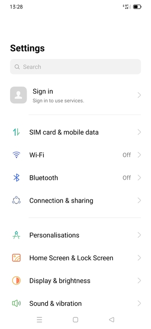 Select SIM card & mobile data