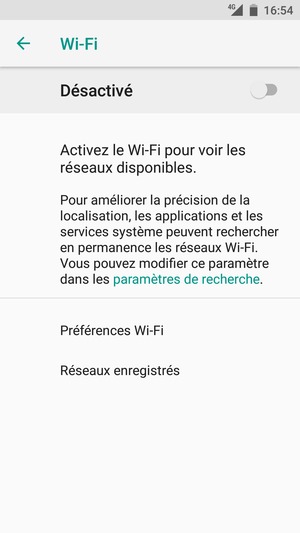 Activer le Wi-Fi
