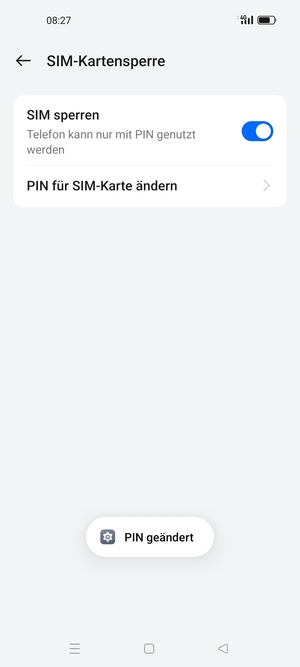 Ihre SIM-PIN wurde geändert