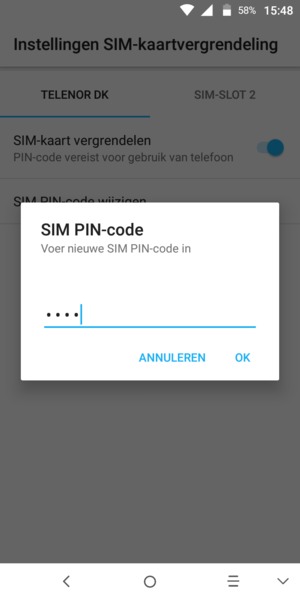 Voer uw Nieuwe SIM PIN in en selecteer OK