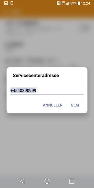 Indtast Servicecenteradresse og vælg GEM