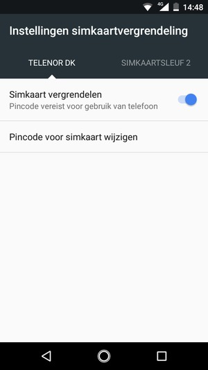 Selecteer Public en Pincode voor simkaart wijzigen
