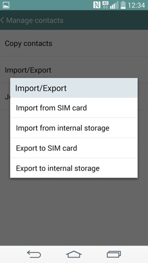 Select Import from SIM card