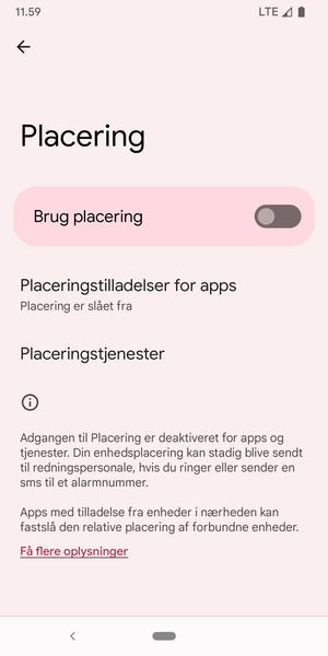 Slå Brug placering fra