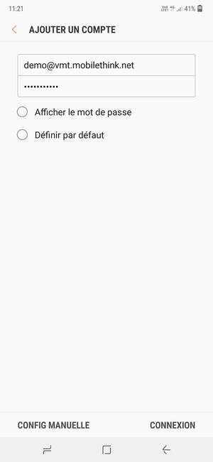 Saisissez votre adresse e-mail et votre mot de passe. Sélectionnez CONNEXION