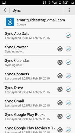 Your information will be synchronised