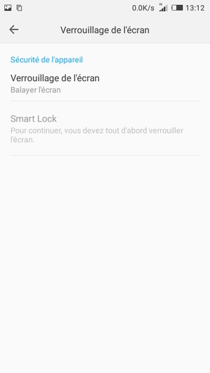 Sélectionnez Verrouillage de l'écran