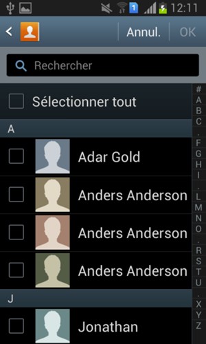 Cochez la case Sélectionner tout