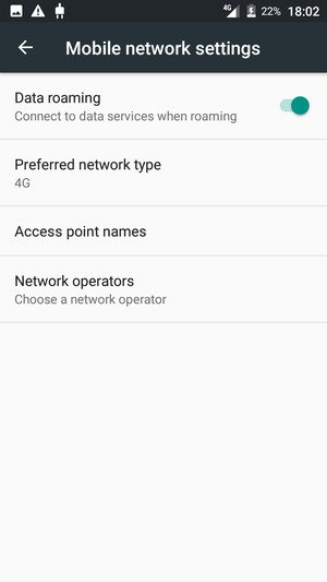 Turn Data roaming on or off