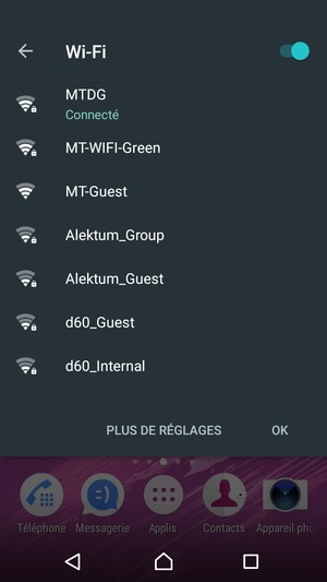 Désactiver le Wi-Fi