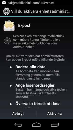 Välj Aktivera