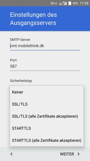 Wählen Sie Keiner und WEITER