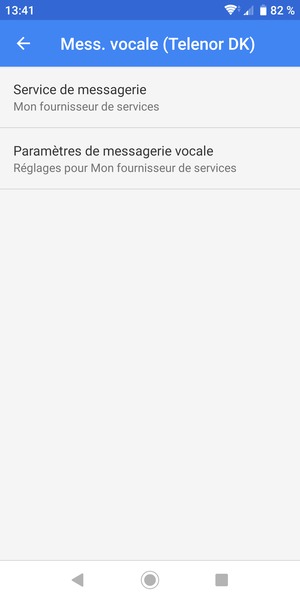 Sélectionnez Paramètres de messagerie vocale