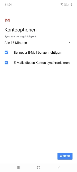 Wählen Sie WEITER