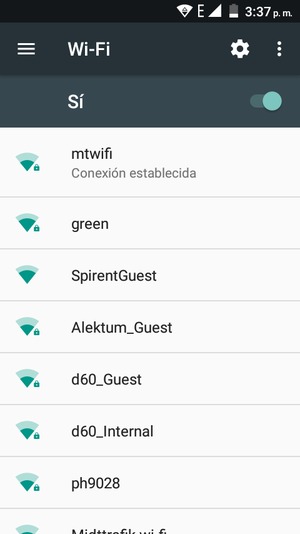 Ahora está conectado a la red Wi-Fi