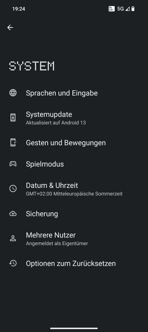 Wählen Sie Systemupdate