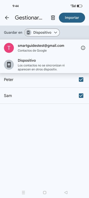 Seleccione su cuenta  Google