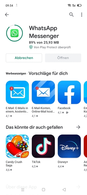 Warten Sie, bis der Installationsprozess  beendet ist