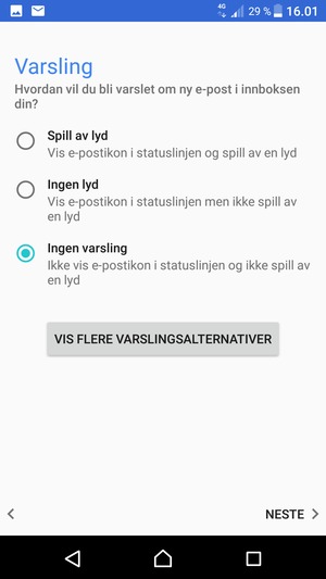 Velg ønsket alternativ og velg NESTE