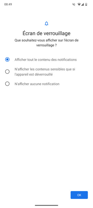 Sélectionnez votre option préférée et sélectionnez OK