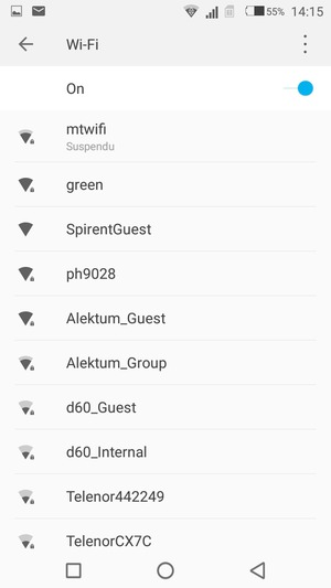 Vous êtes maintenant connecté au réseau Wi-Fi